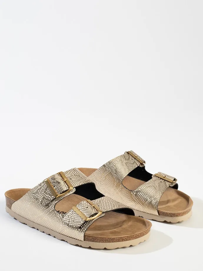 Slippers "Bali" goudkleurig