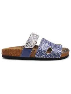 Slippers blauw/wit