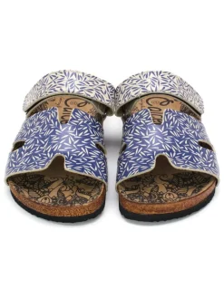 Slippers blauw/wit