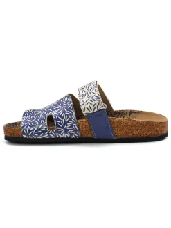 Slippers blauw/wit