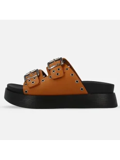 Slippers "Cora" lichtbruin