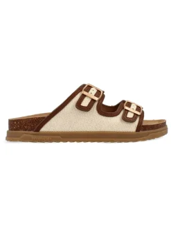 Slippers crème/bruin