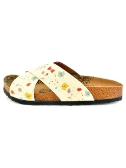 Slippers crème/meerkleurig