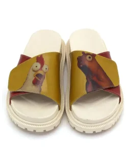 Slippers geel/rood