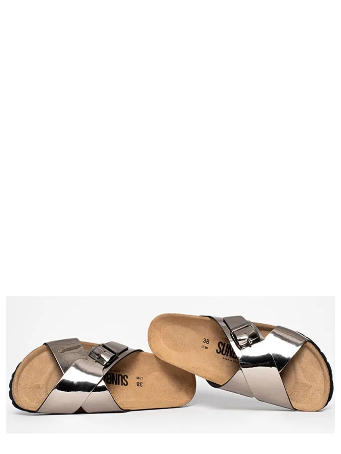 Slippers "Iris" zilverkleurig/grijs