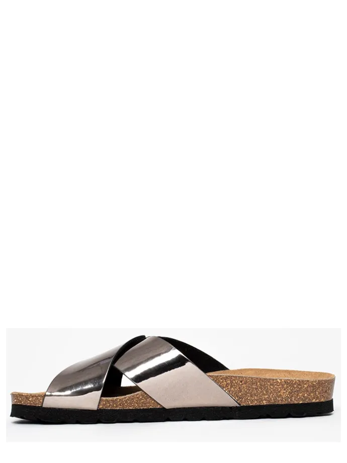 Slippers "Iris" zilverkleurig/grijs