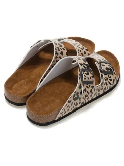 Slippers ''Mia'' beige/zwart