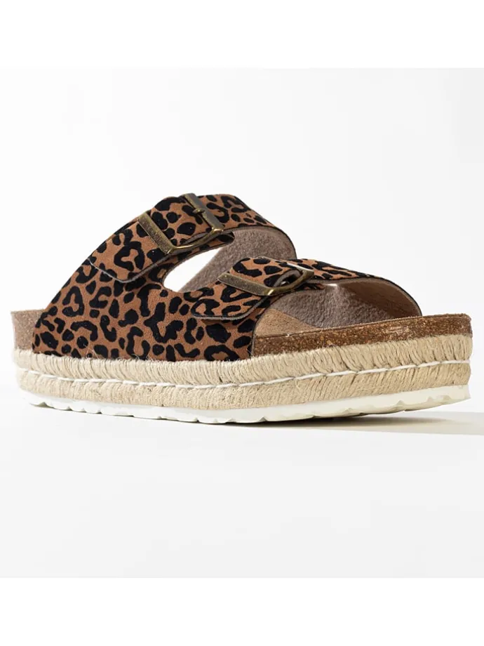 Slippers "Orange" bruin/ zwart