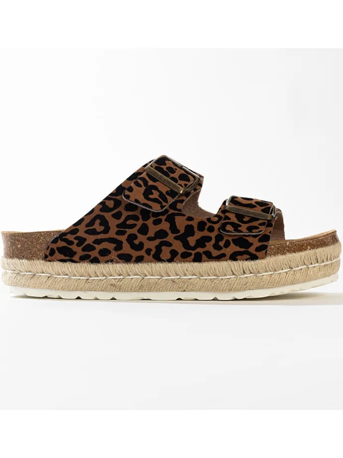 Slippers "Orange" bruin/ zwart