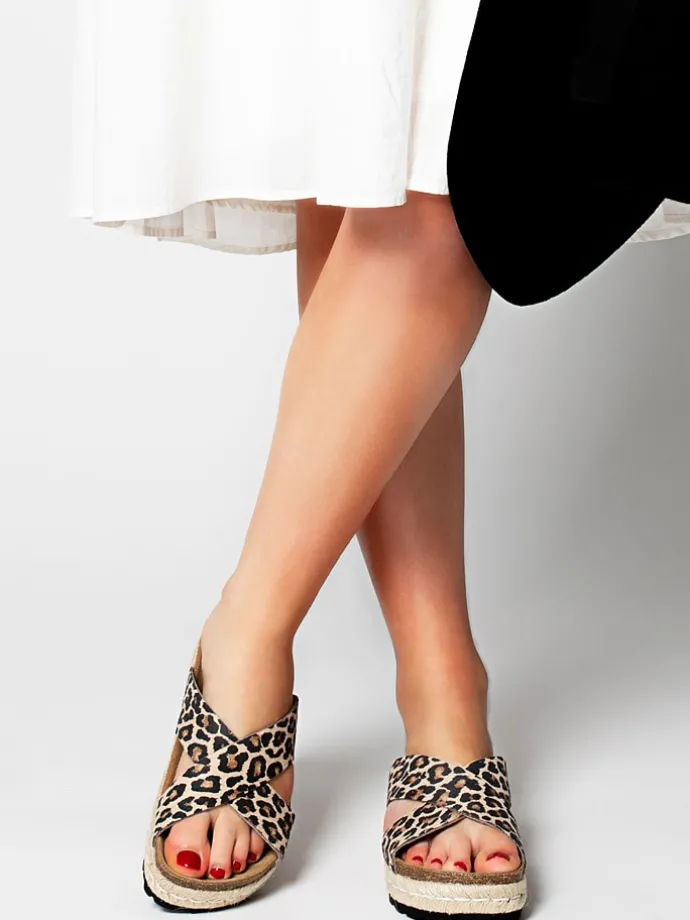 Slippers "Penelope" beige/zwart