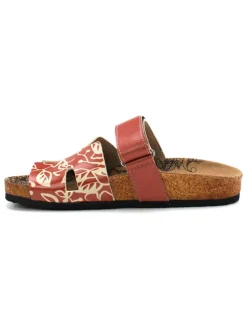 Slippers rood/crème