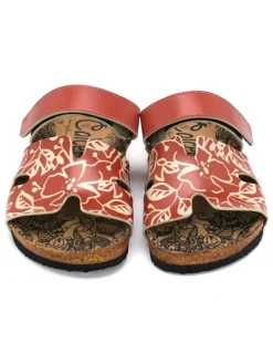 Slippers rood/crème