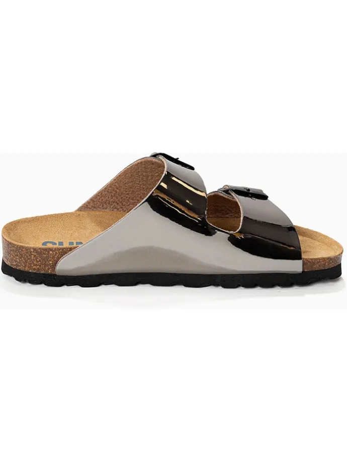 Slippers "Trefle" zilverkleurig