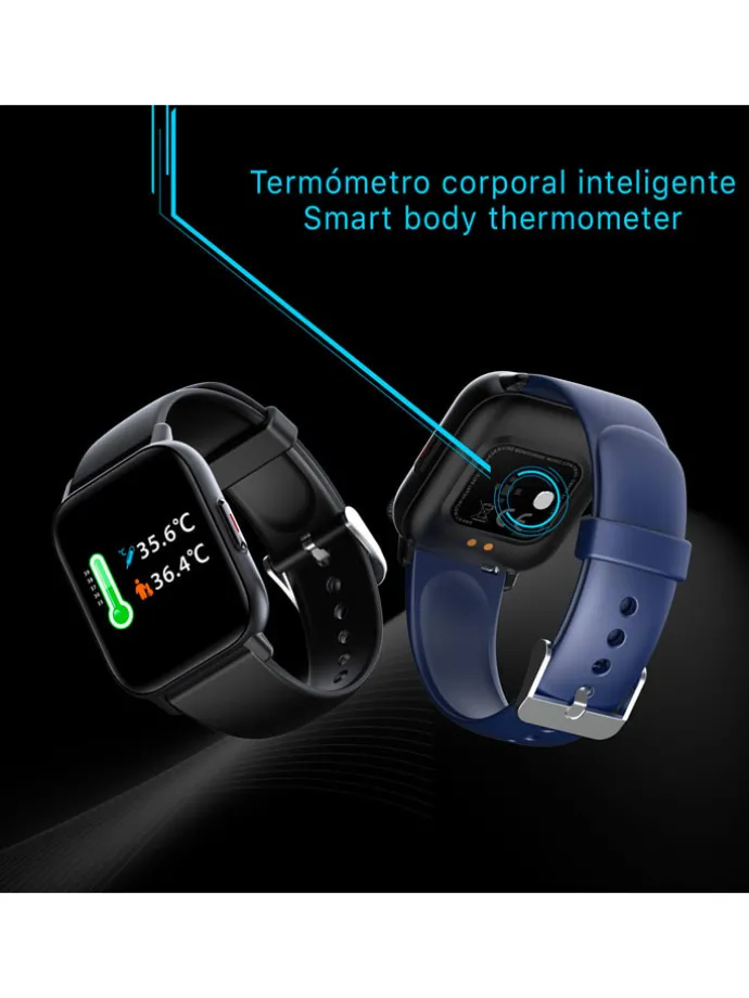 Smartwatch "QS16" zwart/lichtroze