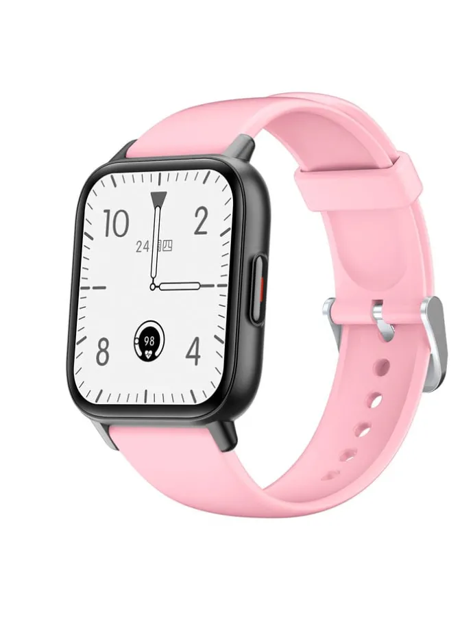 Smartwatch "QS16" zwart/lichtroze