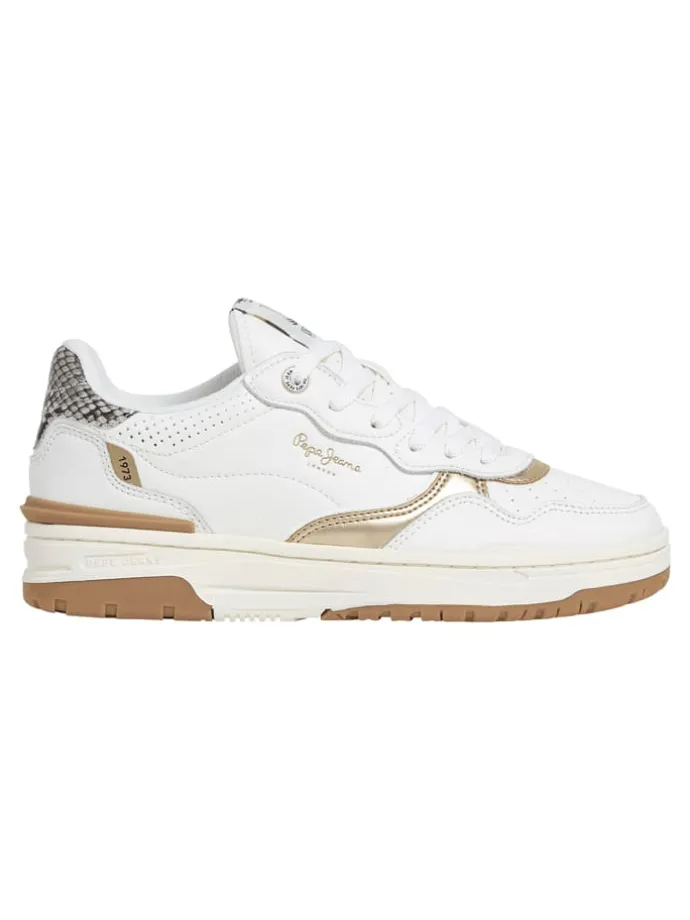 Sneakers "Chester" wit/goudkleurig