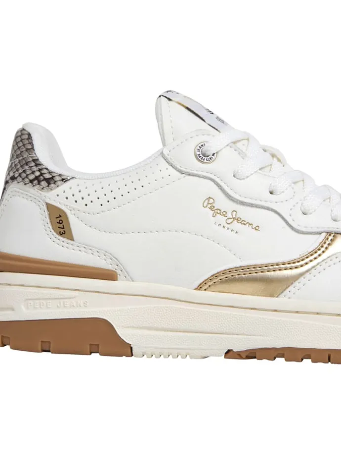 Sneakers "Chester" wit/goudkleurig
