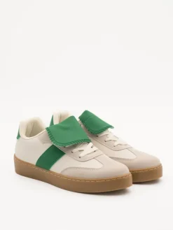 Sneakers crème/groen/beige