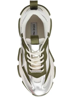 Sneakers kaki/zilverkleurig