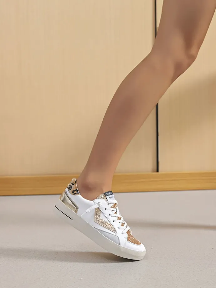 Sneakers wit/lichtbruin