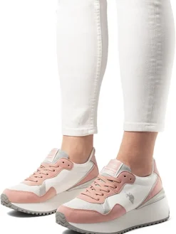 Sneakers wit/lichtroze