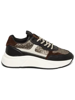 Sneakers zwart/goudkleurig