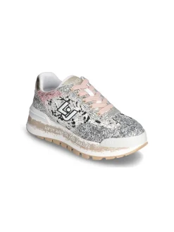 Sneakers zwart/lichtroze/zilverkleurig