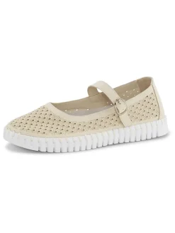 Spangenballerinas beige