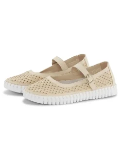 Spangenballerinas beige