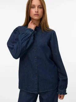 Spijkerblouse donkerblauw