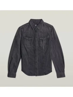 Spijkerblouse - slim fit - antraciet