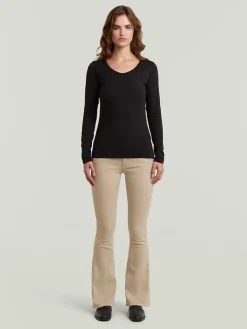 Spijkerbroek - bootcut fit - beige