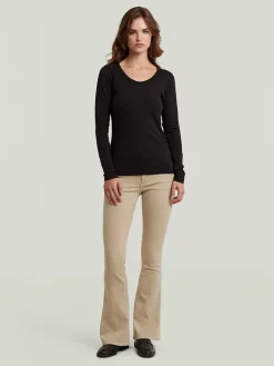 Spijkerbroek - bootcut fit - beige