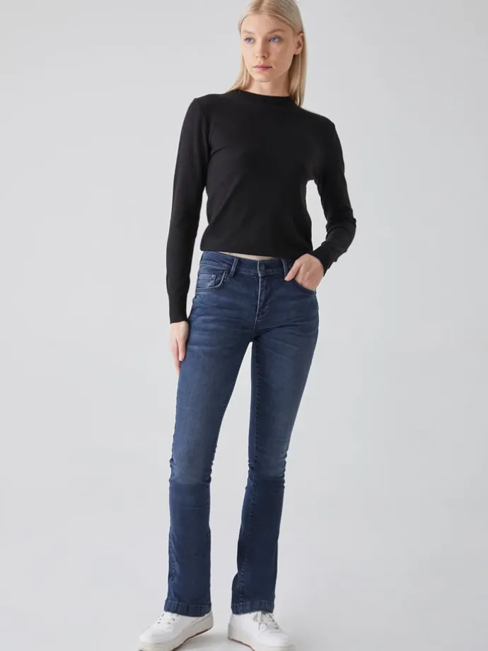 Spijkerbroek "Fallon" - flare fit - donkerblauw