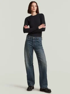 Spijkerbroek - loose fit - donkerblauw