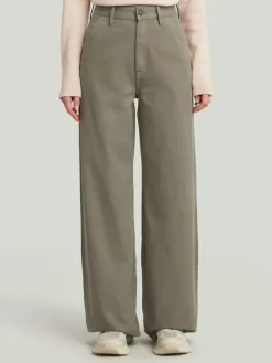 Spijkerbroek - loose fit - kaki