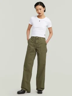 Spijkerbroek - loose fit - kaki