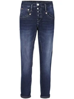 Spijkerbroek "Shyra" - tapered fit - donkerblauw