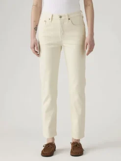 Spijkerbroek - slim fit - crème
