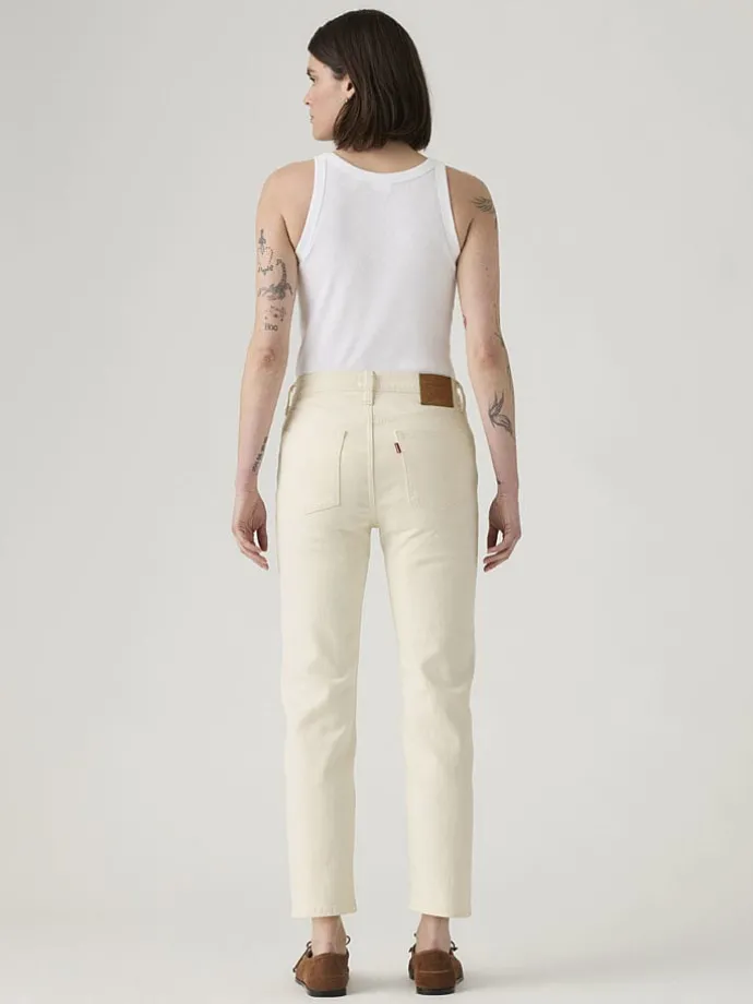 Spijkerbroek - slim fit - crème