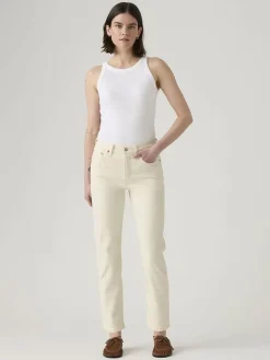 Spijkerbroek - slim fit - crème
