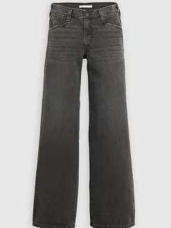 Spijkerbroek - wide leg - antraciet