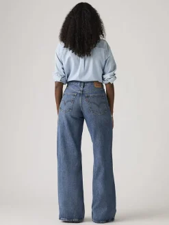 Spijkerbroek - wide leg - blauw