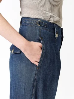 Spijkerbroek - wide Leg fit - donkerblauw