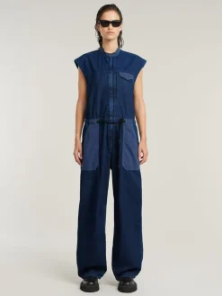 Spijkerjumpsuit donkerblauw