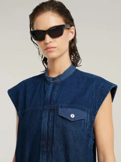 Spijkerjumpsuit donkerblauw