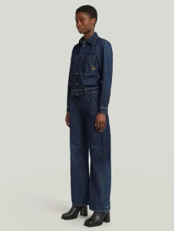 Spijkerjumpsuit donkerblauw