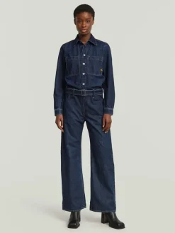 Spijkerjumpsuit donkerblauw