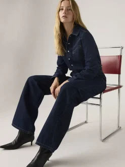 Spijkerjumpsuit donkerblauw