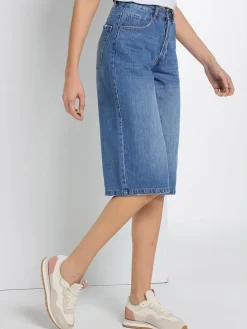 Spijkershort in blauw